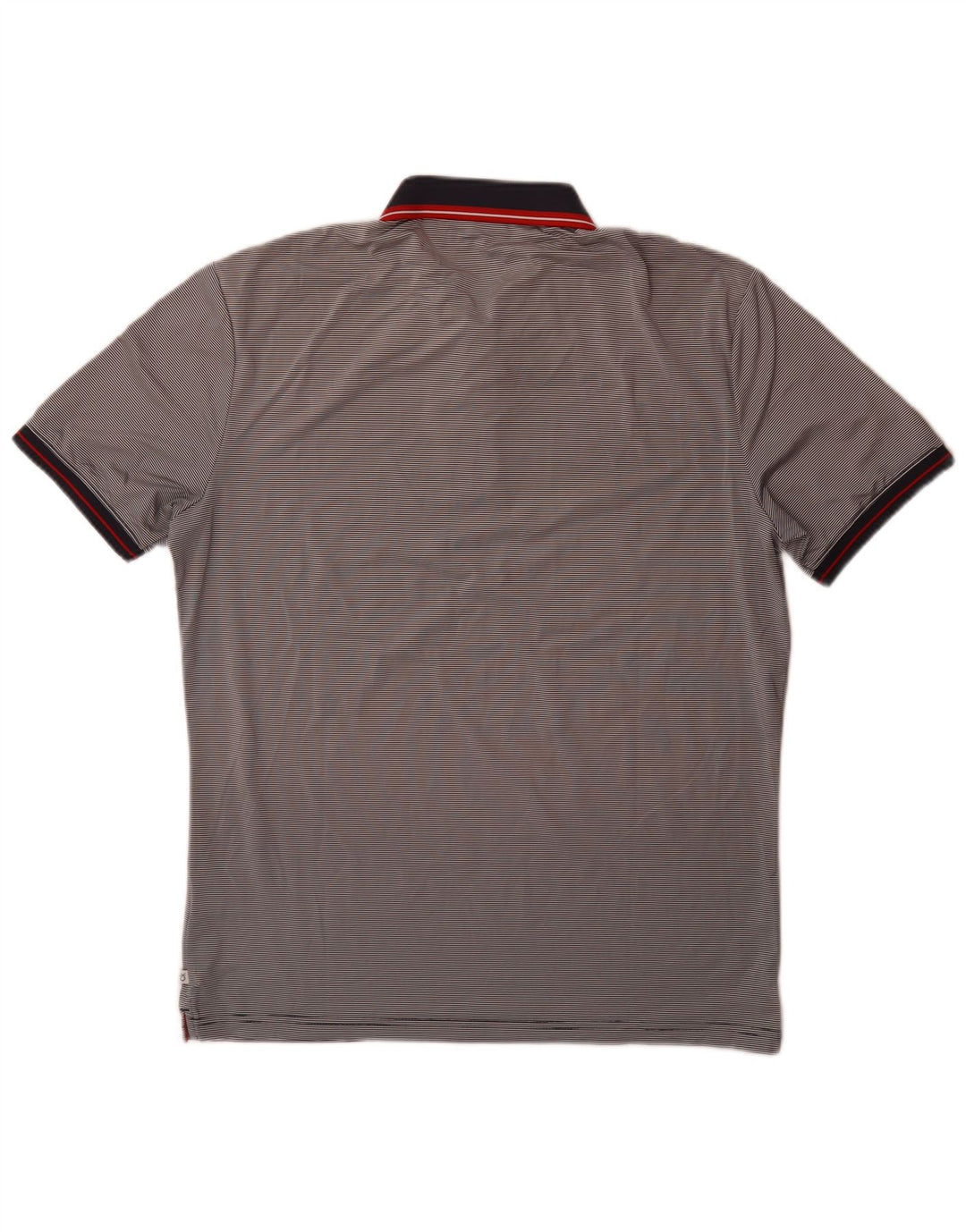 Calvin Klein Mens Polo Shirt Medium Grey Pinstripe Polyester