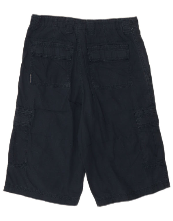 COLUMBIA Boys Cargo Shorts 15-16 Years W26 Navy Blue Cotton