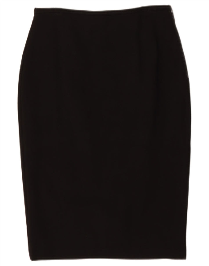 Marks & Spencer Womens Pencil Skirt UK 12 Medium W30 Black Viscose