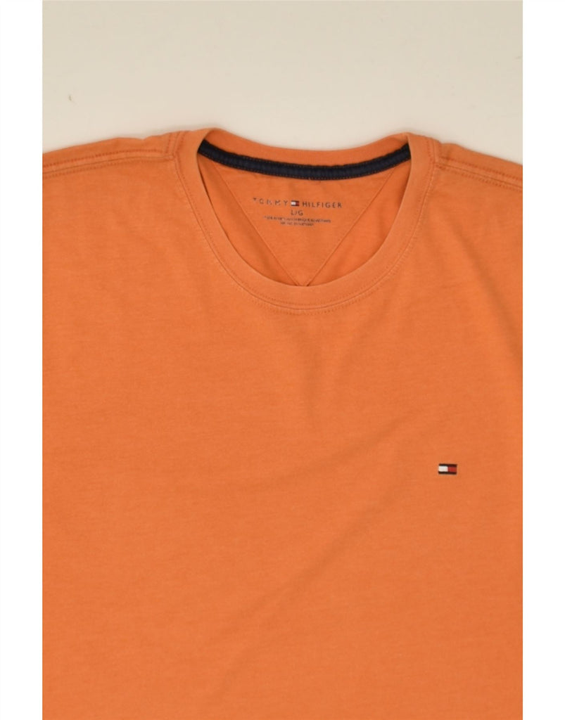 TOMMY HILFIGER Mens T-Shirt Top Large Orange Cotton | Vintage Tommy Hilfiger | Thrift | Second-Hand Tommy Hilfiger | Used Clothing | Messina Hembry 