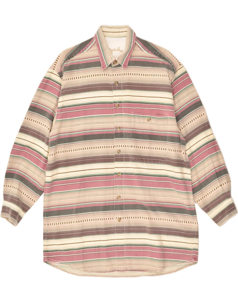 ANGELO LITRICO Mens Shirt Size 41/42 Large Beige Striped Cotton | Vintage Angelo Litrico | Thrift | Second-Hand Angelo Litrico | Used Clothing | Messina Hembry 