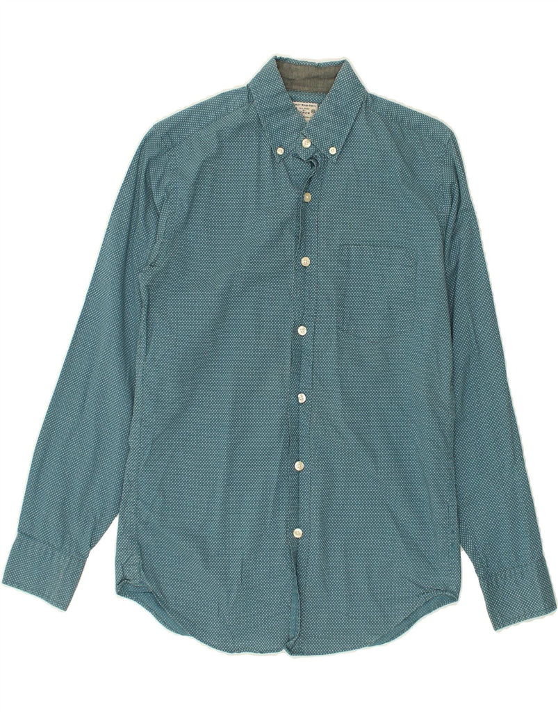 J. CREW Mens Shirt XS Green Polka Dot Cotton | Vintage J. Crew | Thrift | Second-Hand J. Crew | Used Clothing | Messina Hembry 