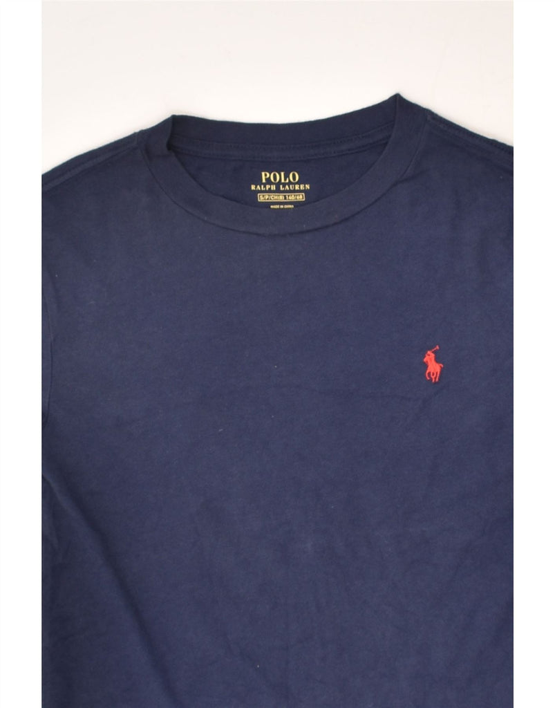 POLO RALPH LAUREN Boys Top Long Sleeve 9-10 Years Small Navy Blue Cotton | Vintage Polo Ralph Lauren | Thrift | Second-Hand Polo Ralph Lauren | Used Clothing | Messina Hembry 