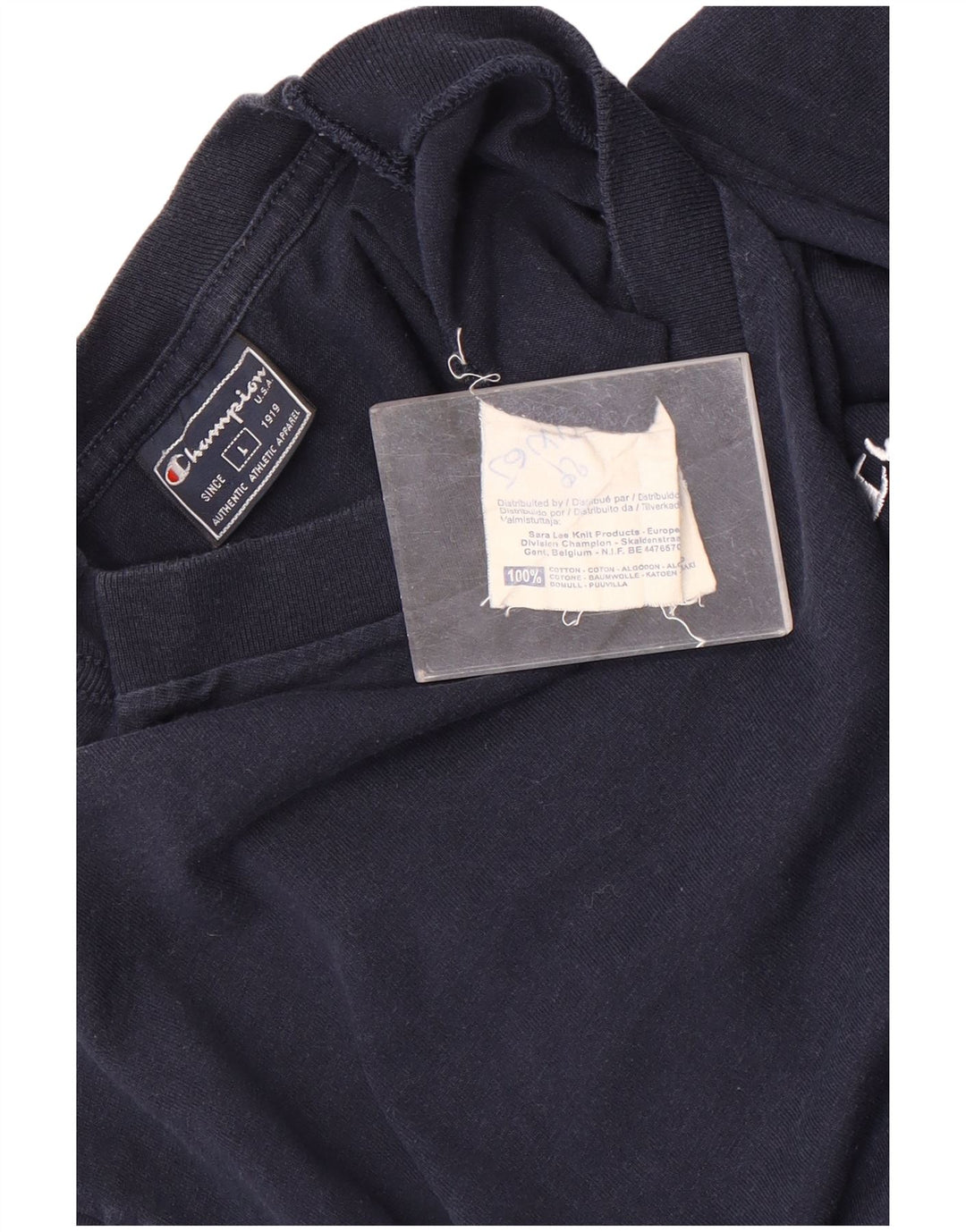 Champion Mens T-Shirt Top Large Navy Blue Cotton