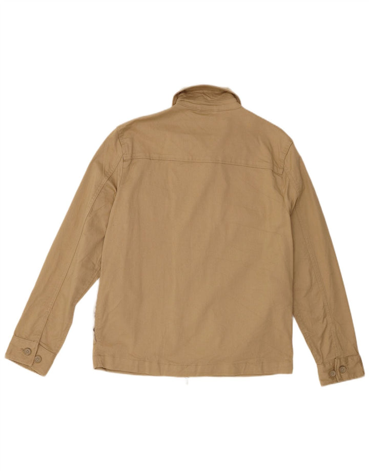 ZARA Mens Bomber Jacket UK 38 Medium Beige Cotton