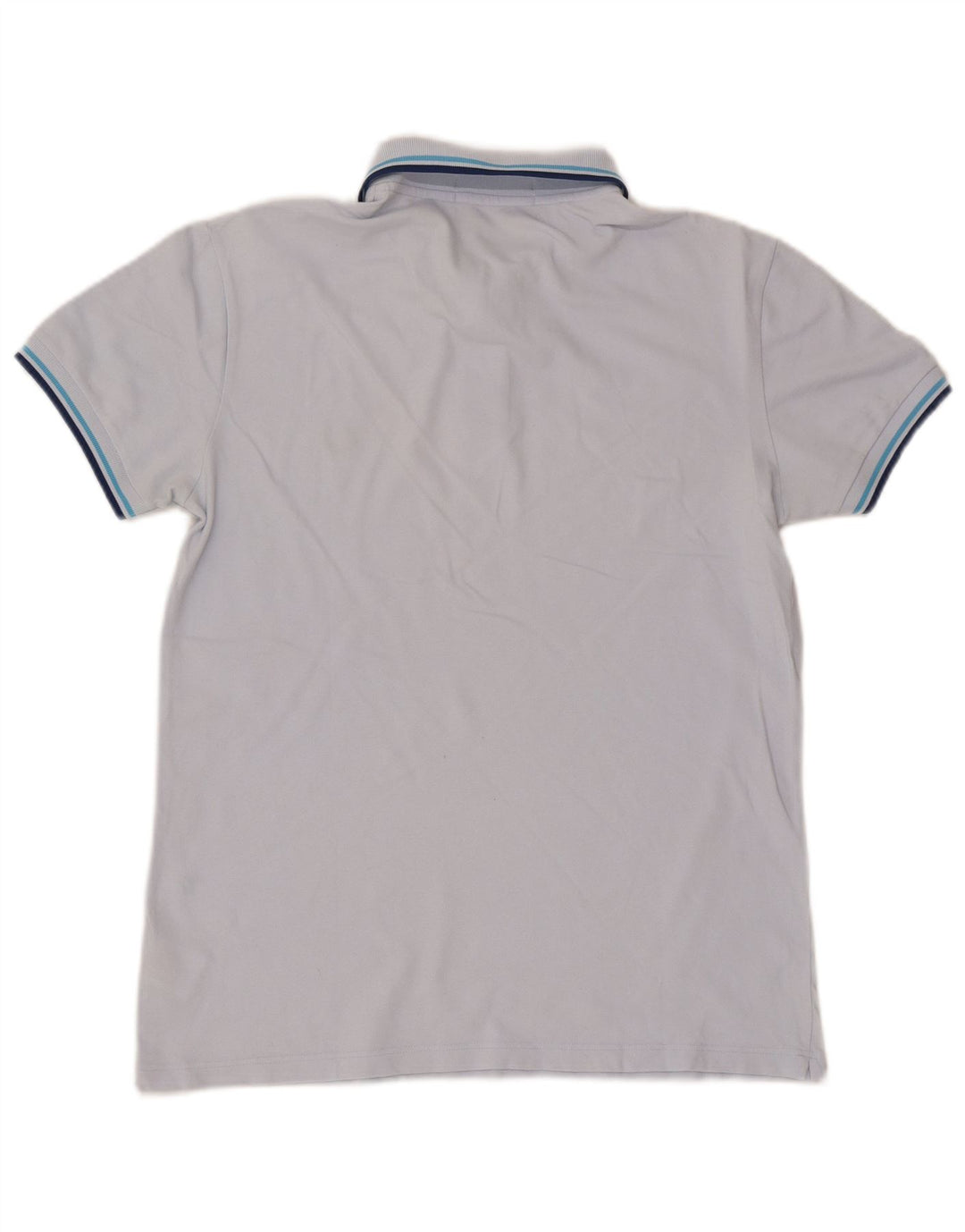 Fred Perry Mens Polo Shirt Medium Blue Striped Cotton