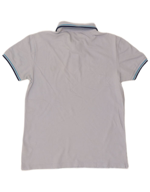Fred Perry Mens Polo Shirt Medium Blue Striped Cotton