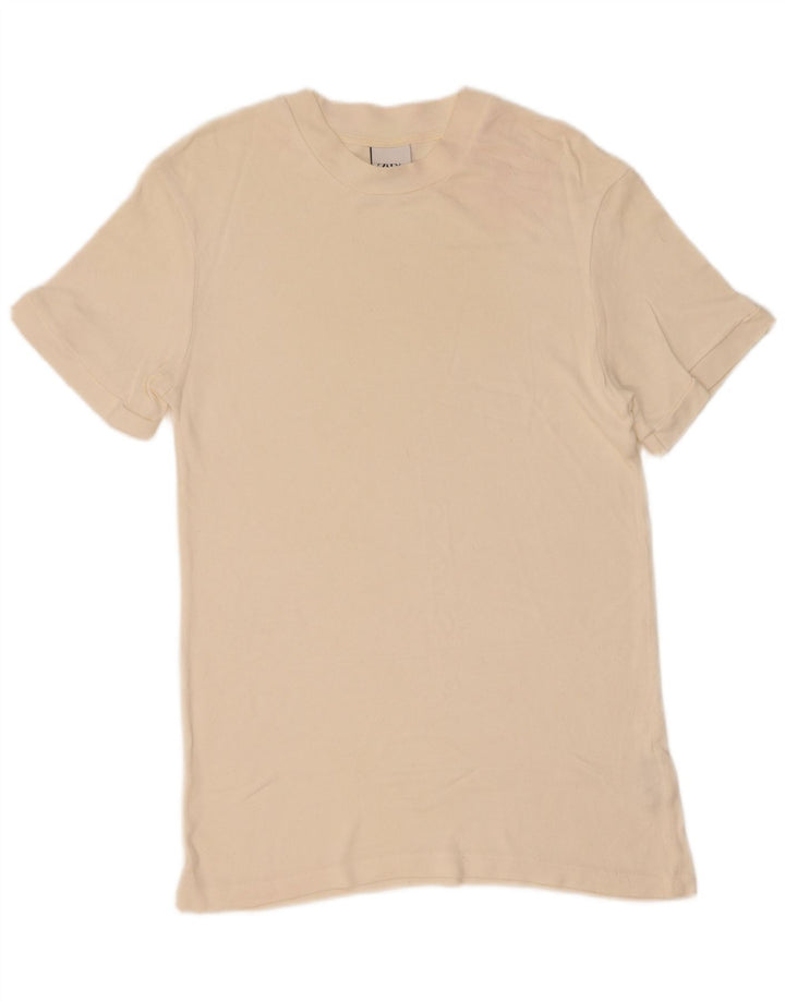 Zara Mens T-Shirt Top Medium Off White