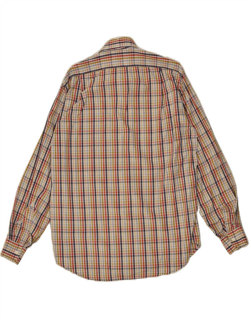 CONTE OF FLORENCE Mens Shirt Large Beige Check Cotton | Vintage Conte of Florence | Thrift | Second-Hand Conte of Florence | Used Clothing | Messina Hembry 