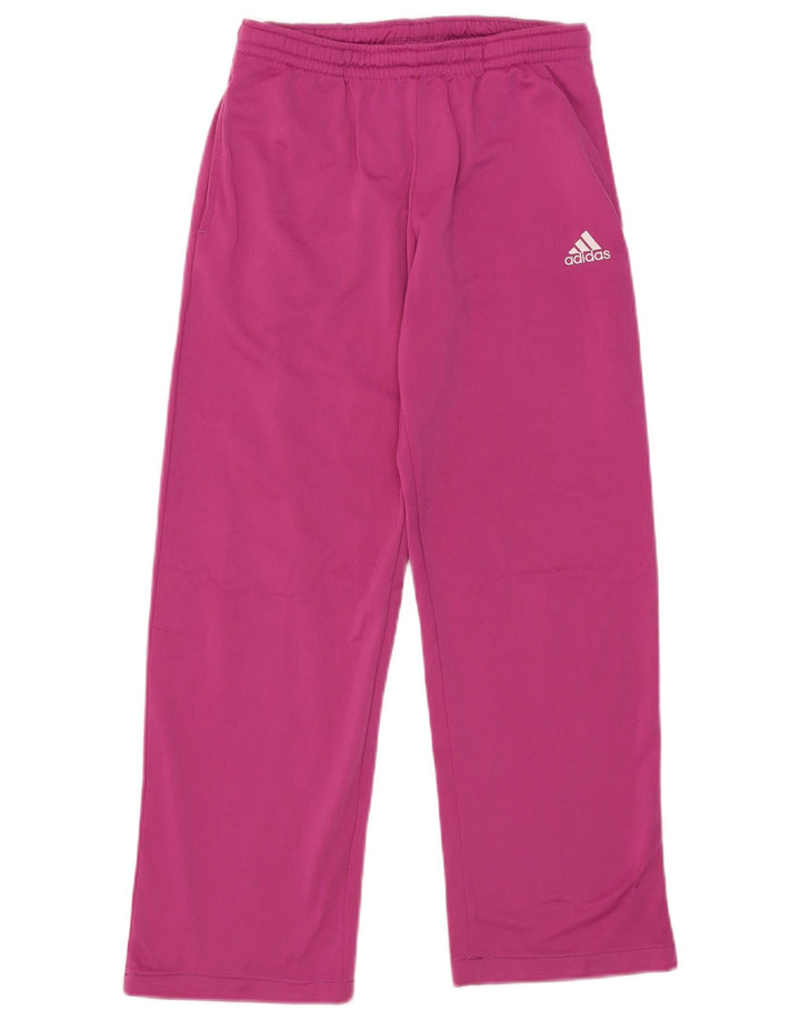 Adidas Womens Tracksuit Trousers UK 12 Medium Pink Polyester