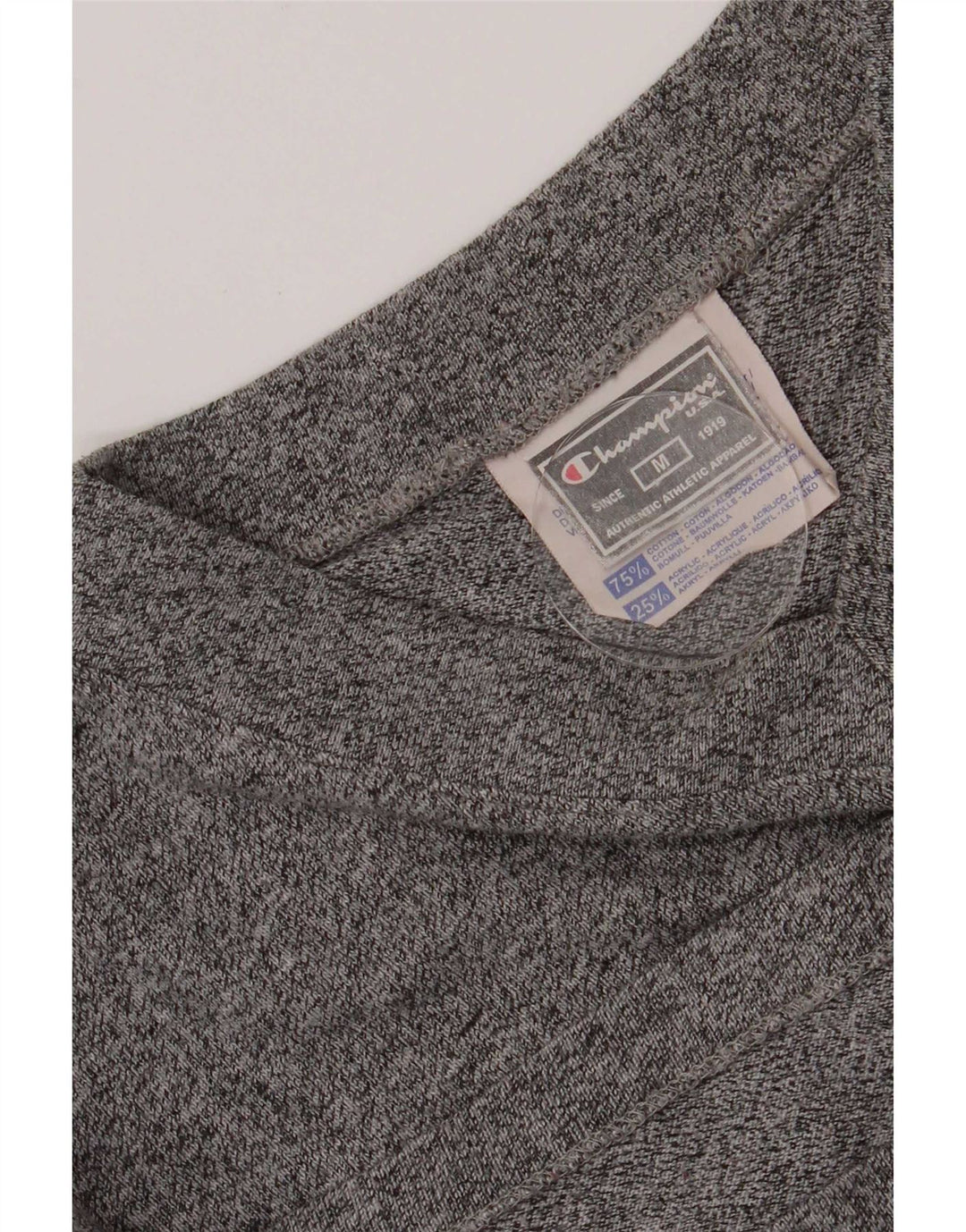 Champion Mens T-Shirt Top Medium Grey Flecked Cotton