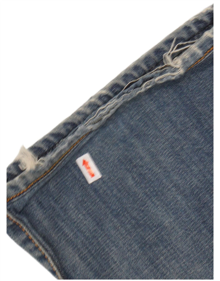 ARMANI Mens Graphic Straight Jeans W34 L30 Blue Cotton