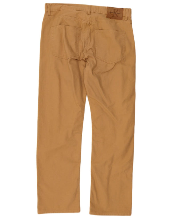 Calvin Klein Mens Straight Jeans W33 L29 Beige Cotton