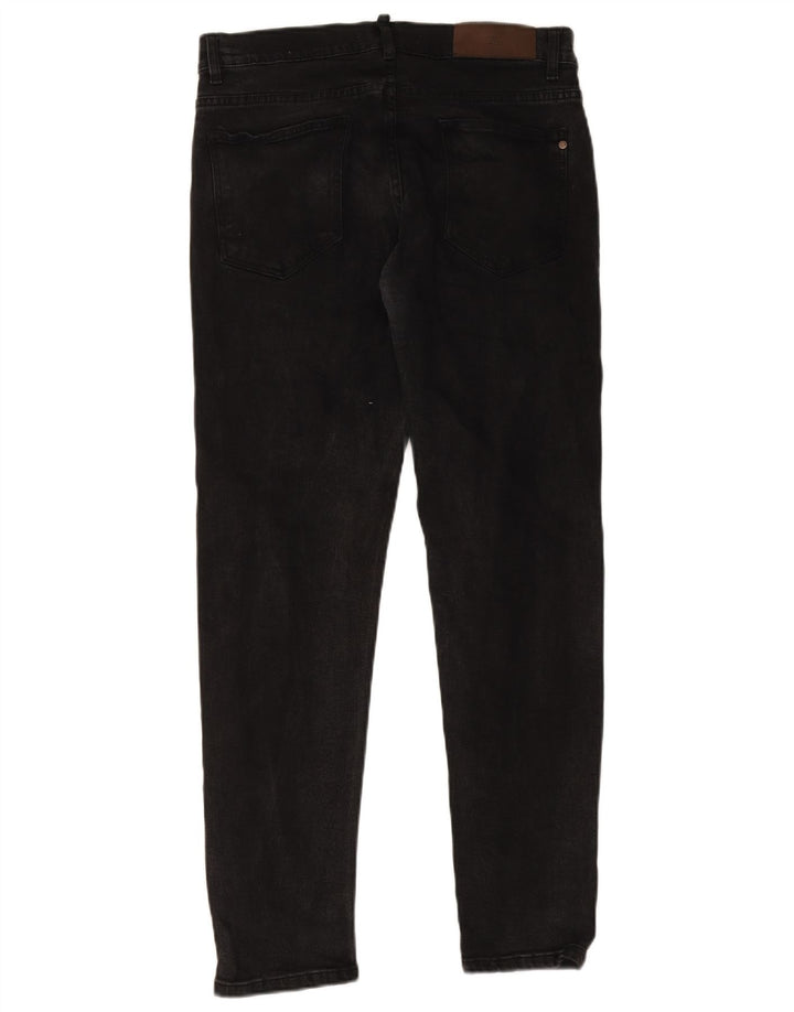 Zara Mens Slim Jeans EU 42 Large W32 L30 Black Cotton
