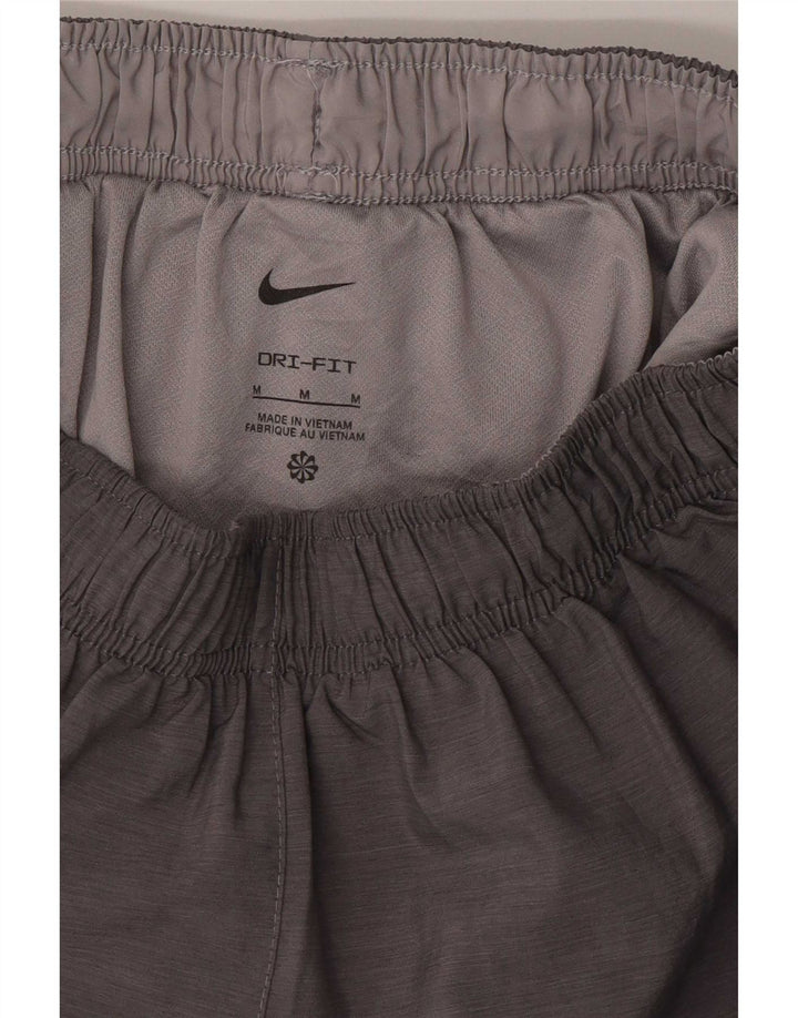 Nike Womens Sport Shorts UK 12 Medium Grey Colourblock Polyester