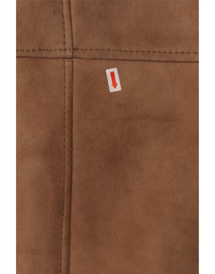 VINTAGE Mens Shearling Jacket IT 50 Large Brown Shearling