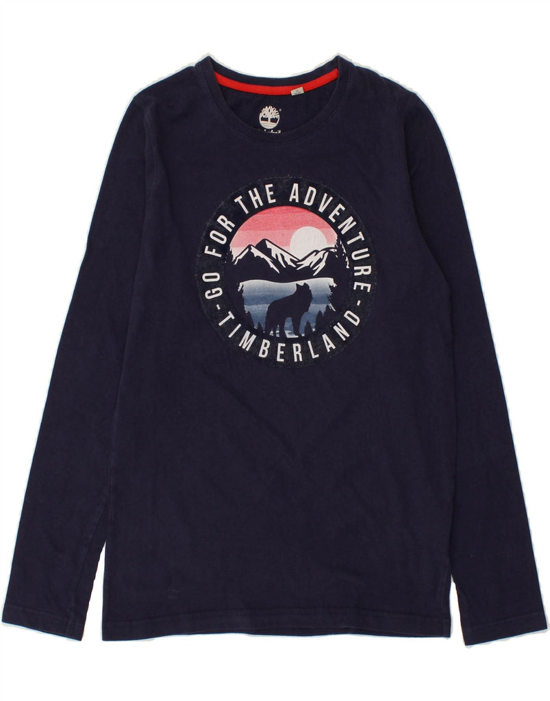 TIMBERLAND Boys Graphic Top Long Sleeve 11-12 Years Mediu, Navy Blue | Vintage Timberland | Thrift | Second-Hand Timberland | Used Clothing | Messina Hembry 