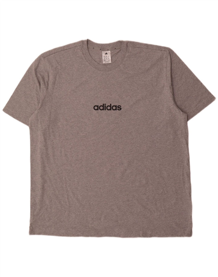 Adidas Mens T-Shirt Top 2XL Grey Cotton