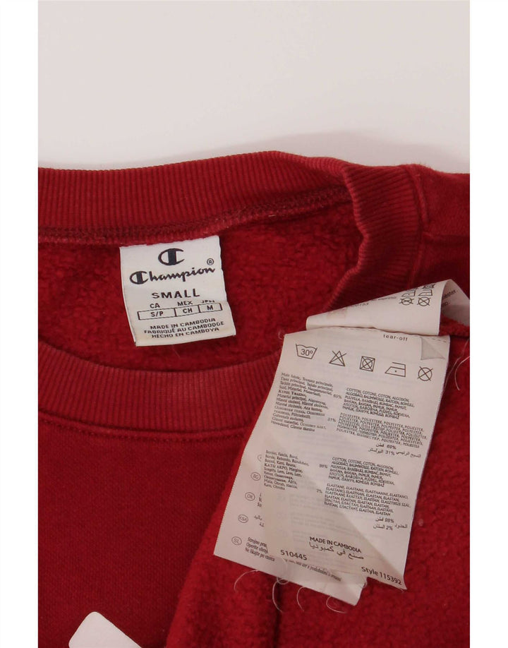 Champion Womens Graphic Oversized Sweatshirt Jumper UK 10 Small Burgundy