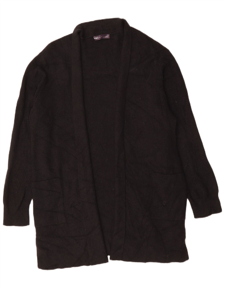 Marks & Spencer Womens Longline Open Cardigan Sweater UK 24 4XL Black
