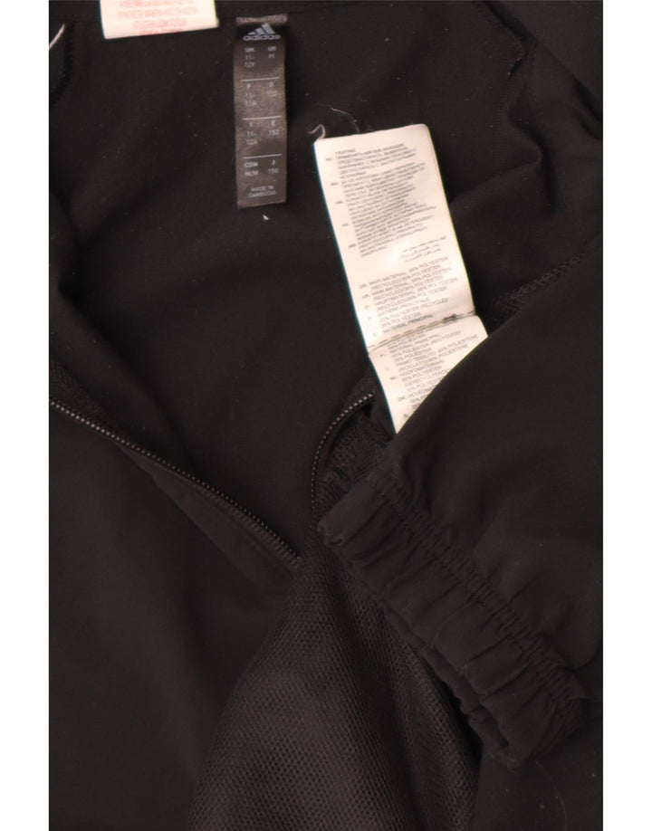 Adidas Boys Aeroready Tracksuit Top Jacket 11-12 Years Black Polyester