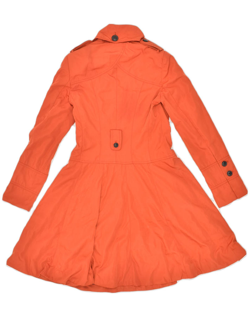 KAREN MILLEN Womens Double Breasted Overcoat UK 10 Small Orange Polyester | Vintage Karen Millen | Thrift | Second-Hand Karen Millen | Used Clothing | Messina Hembry 