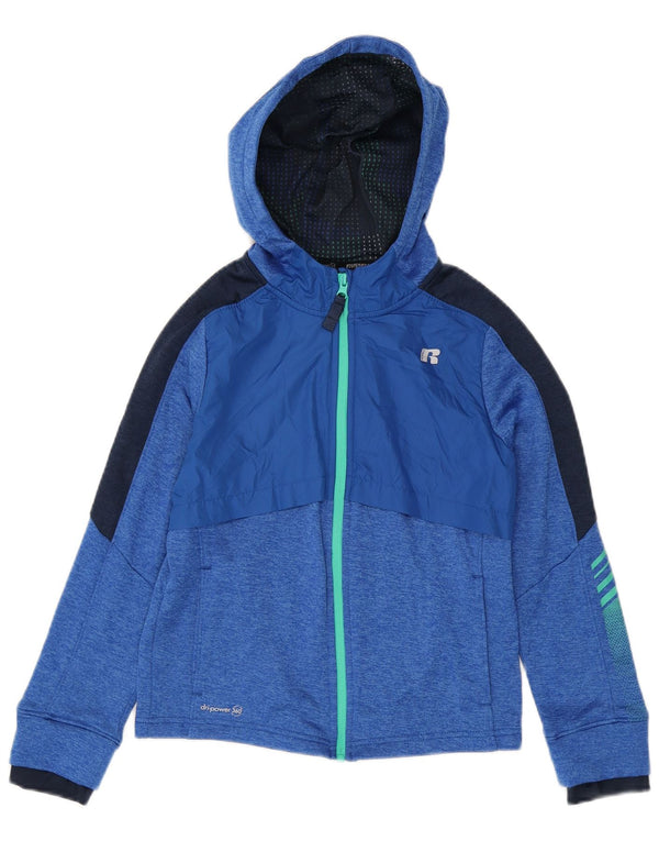 Russell Athletic Boys Zip Hoodie Sweater 10-11 Years Large Blue