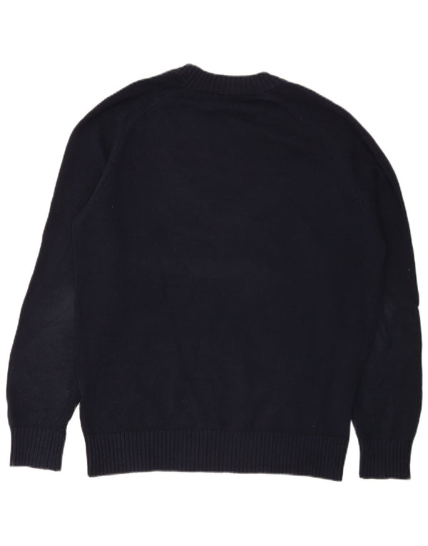Massimo Dutti Mens Crew Neck Jumper Sweater Medium Navy Blue