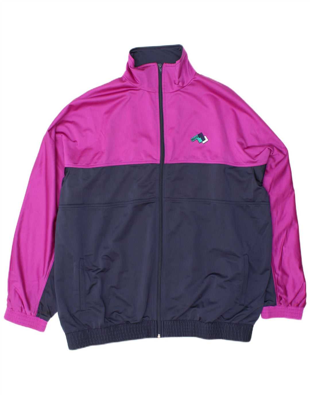 BRUGI Mens Tracksuit Top Jacket XL Navy Blue Colourblock Polyester