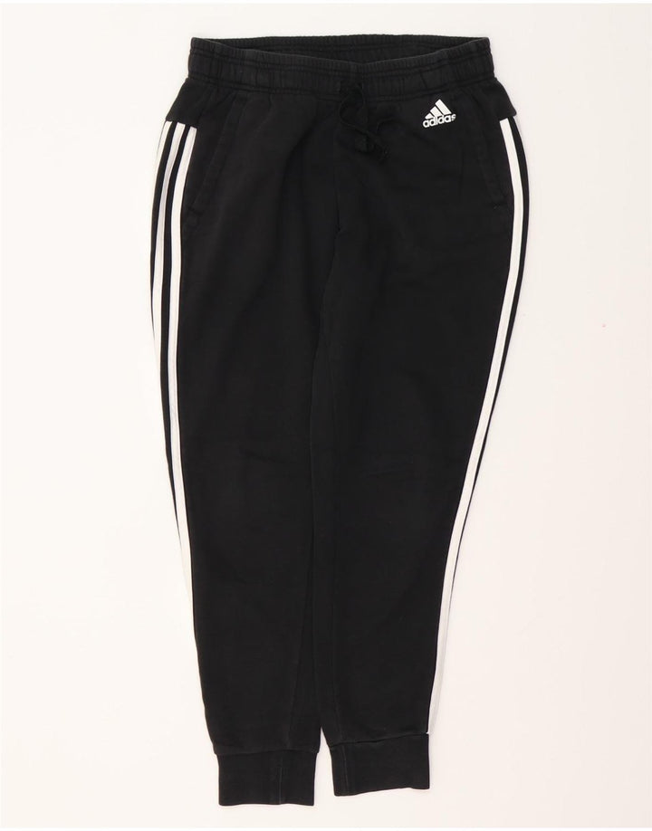 ADIDAS Womens Tracksuit Trousers Joggers UK 8/10 Small  Black Cotton