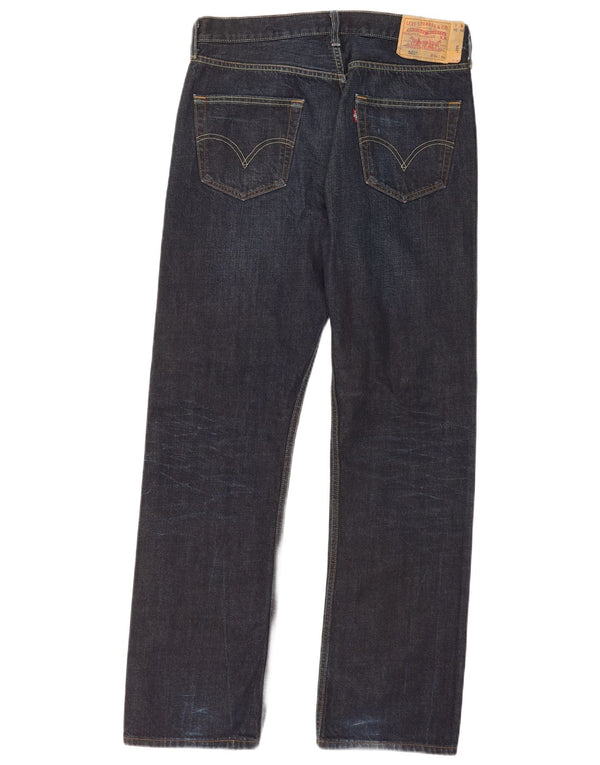 Levi's Mens 501 Straight Jeans W34 L34 Navy Blue Cotton
