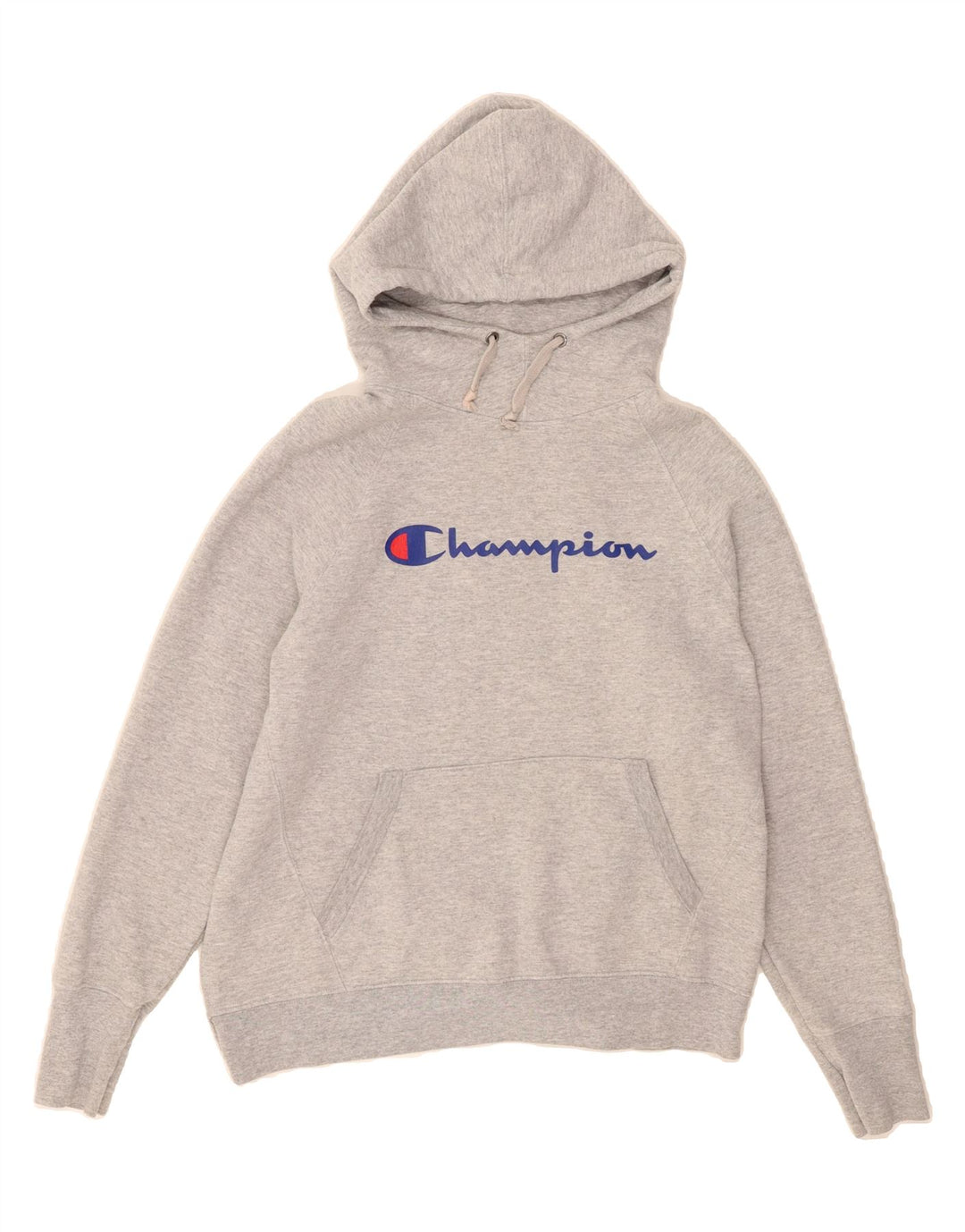 CHAMPION Womens Graphic Hoodie Jumper UK 14 Medium Grey Polyester Vintage Champion and Second-Hand Champion from Messina Hembry 