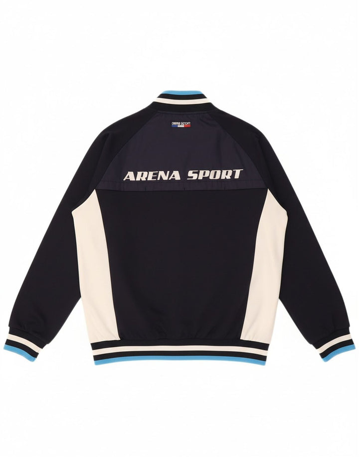 ARENA Mens Graphic Tracksuit Top Jacket Large Navy Blue Colourblock