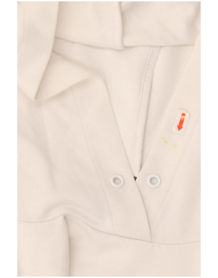 Adidas Womens Graphic Hoodie Jumper UK 8/10 Small White Polyester