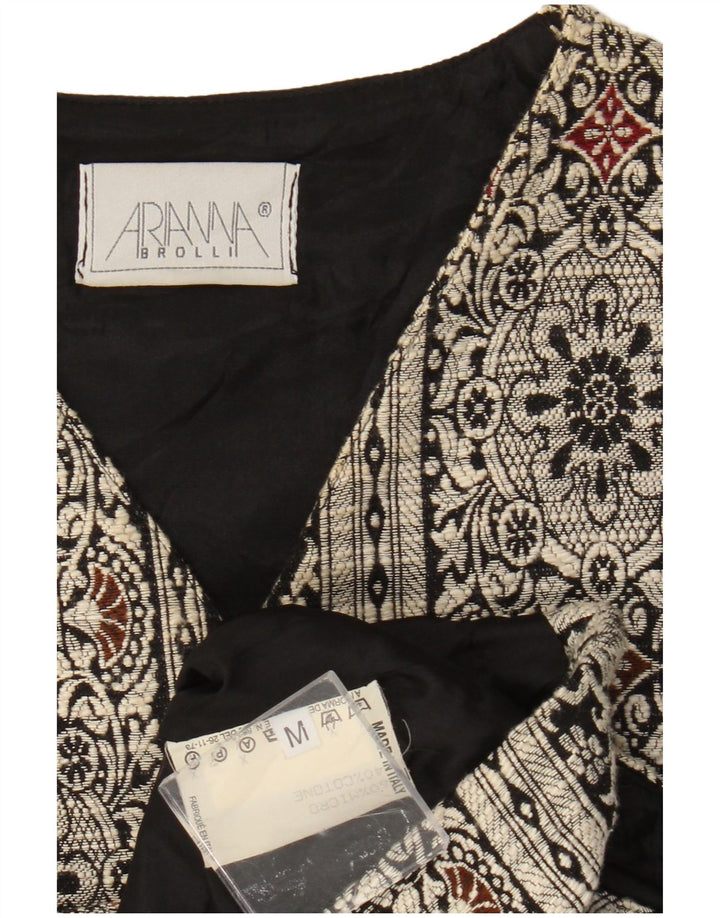 Arianna Womens Waistcoat UK 14 Medium Black Paisley Microfibers