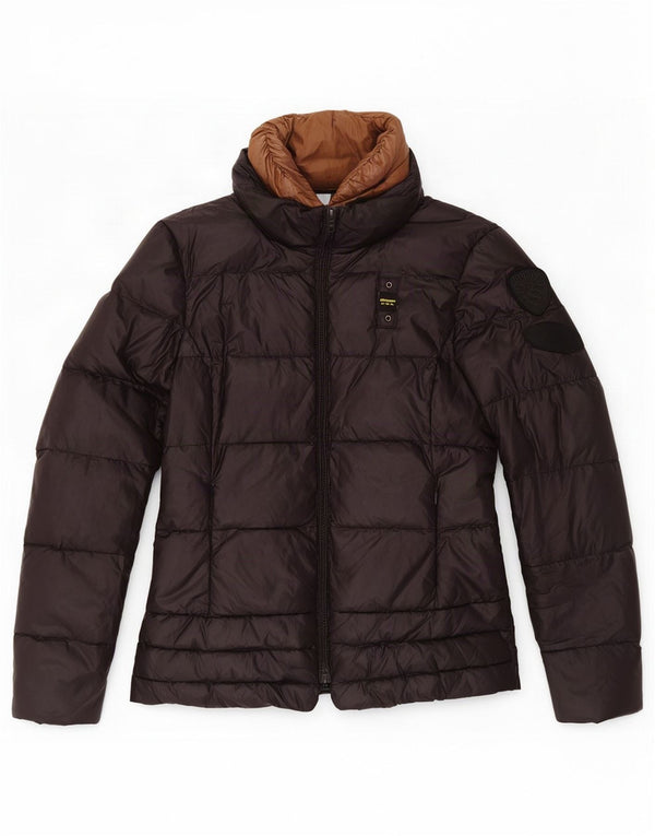 Blauer Womens Hooded Padded Jacket UK 12 Medium Black Polyamide