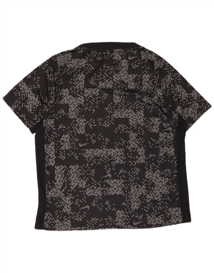 Nike Mens Dri Fit Slim T-Shirt Top XL Black Geometric Polyester