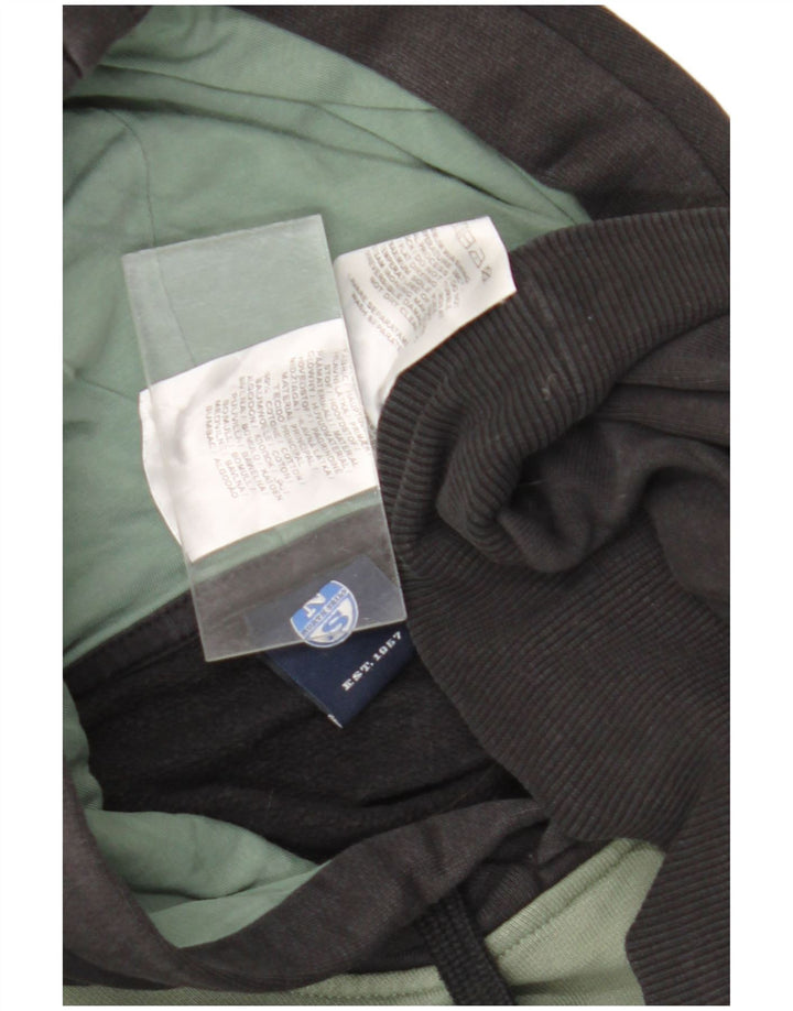 North Sails Mens Graphic Hoodie Jumper Medium Black Colourblock Cotton