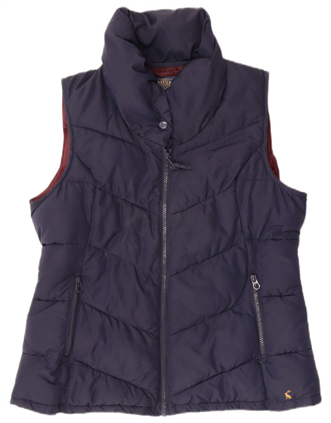 JOULES Womens Padded Gilet UK 14 Medium Navy Blue Polyester