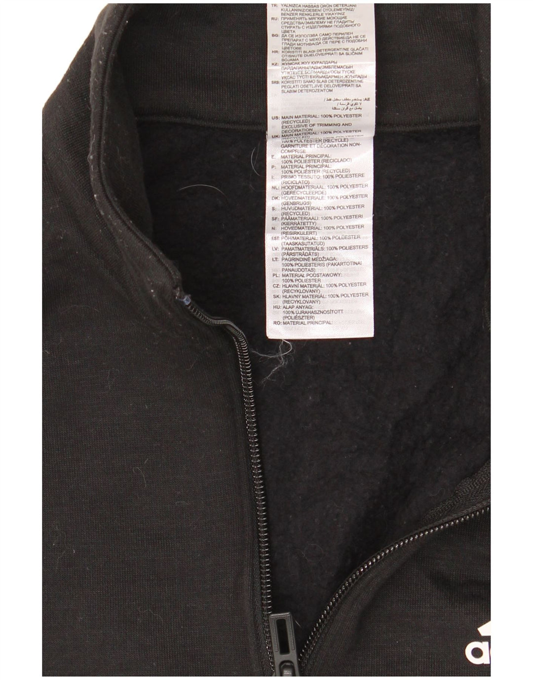 Adidas Womens Crop Graphic Crop Sweatshirt Jumper UK 4/6 XS Black Polyester