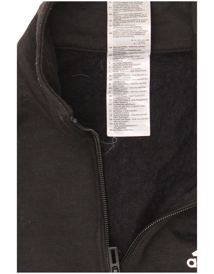 Adidas Womens Crop Graphic Crop Sweatshirt Jumper UK 4/6 XS Black Polyester