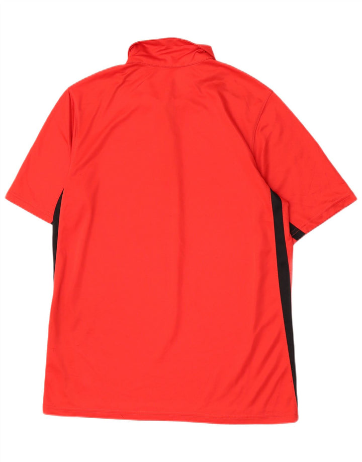 Nike Mens Dri Fit Polo Shirt Medium Red Colourblock Polyester