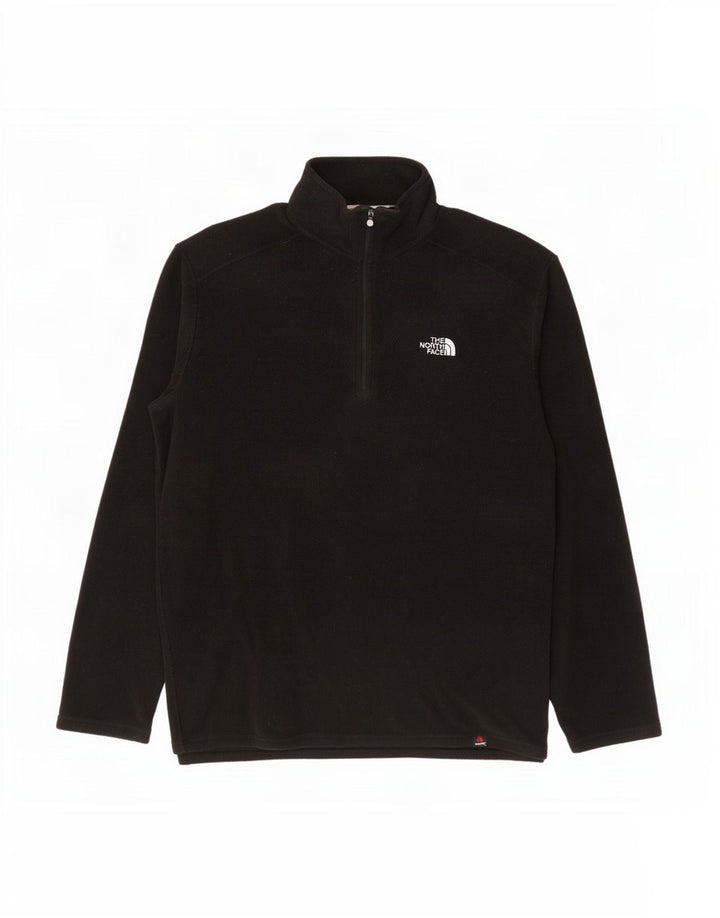 The North Face Mens Zip Neck Fleece Jumper Medium Black Polyester