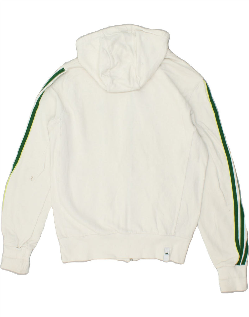ADIDAS Mens Zip Hoodie Sweater UK 36/38 Small White Cotton | Vintage Adidas | Thrift | Second-Hand Adidas | Used Clothing | Messina Hembry 