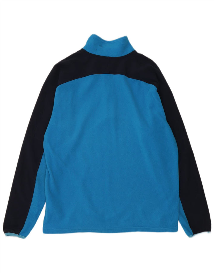 THE NORTH FACE Mens Zip Neck Fleece Jumper Medium Blue Colourblock