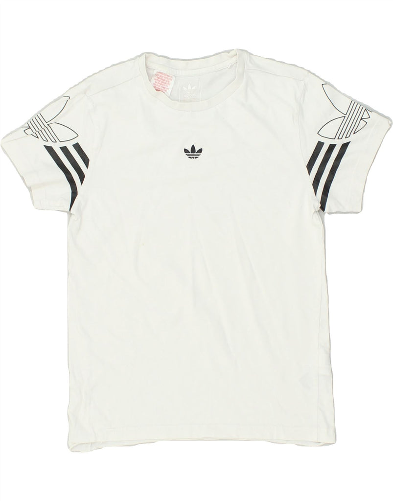 ADIDAS Boys T-Shirt Top 11-12 Years White Cotton | Vintage Adidas | Thrift | Second-Hand Adidas | Used Clothing | Messina Hembry 