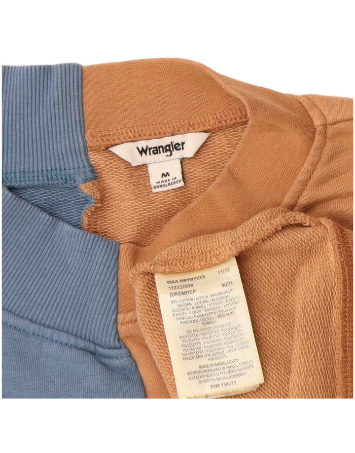 Wrangler Mens Graphic Sweatshirt Jumper Medium Blue Colourblock Cotton