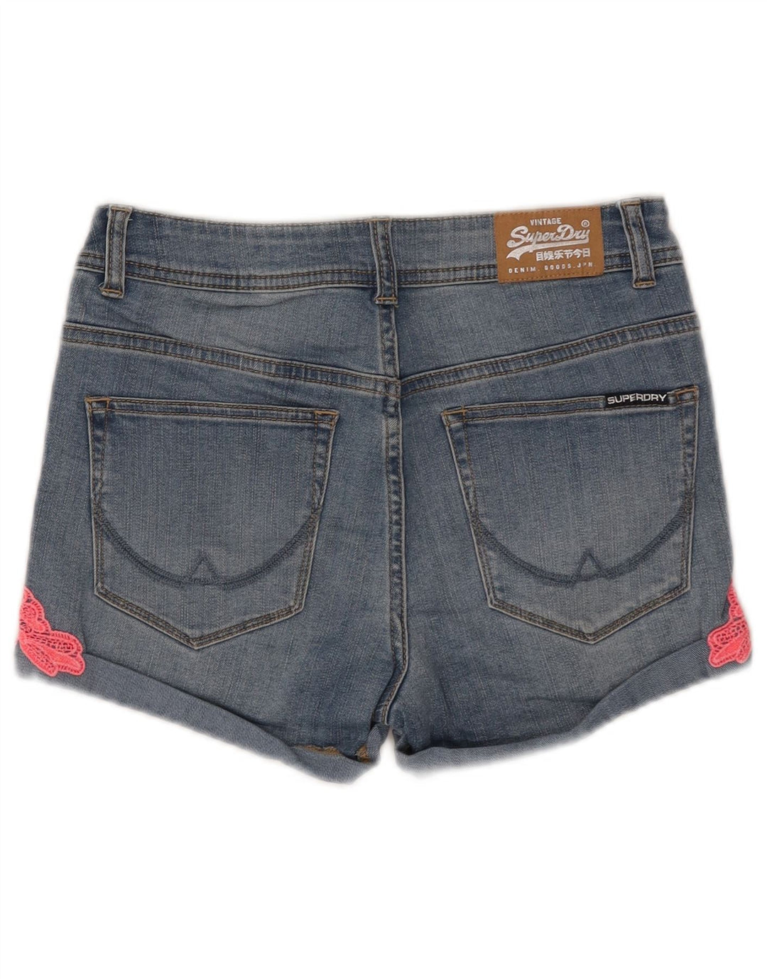 SUPERDRY Womens Denim Shorts W28 Medium  Blue Cotton