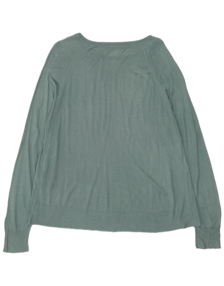 ZARA Womens Boat Neck Jumper Sweater UK 16 Large Green Viscose