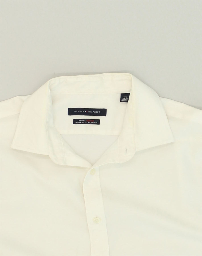 TOMMY HILFIGER Mens Athletic Fit  Shirt Size 16 1/2 Large White Cotton | Vintage Tommy Hilfiger | Thrift | Second-Hand Tommy Hilfiger | Used Clothing | Messina Hembry 